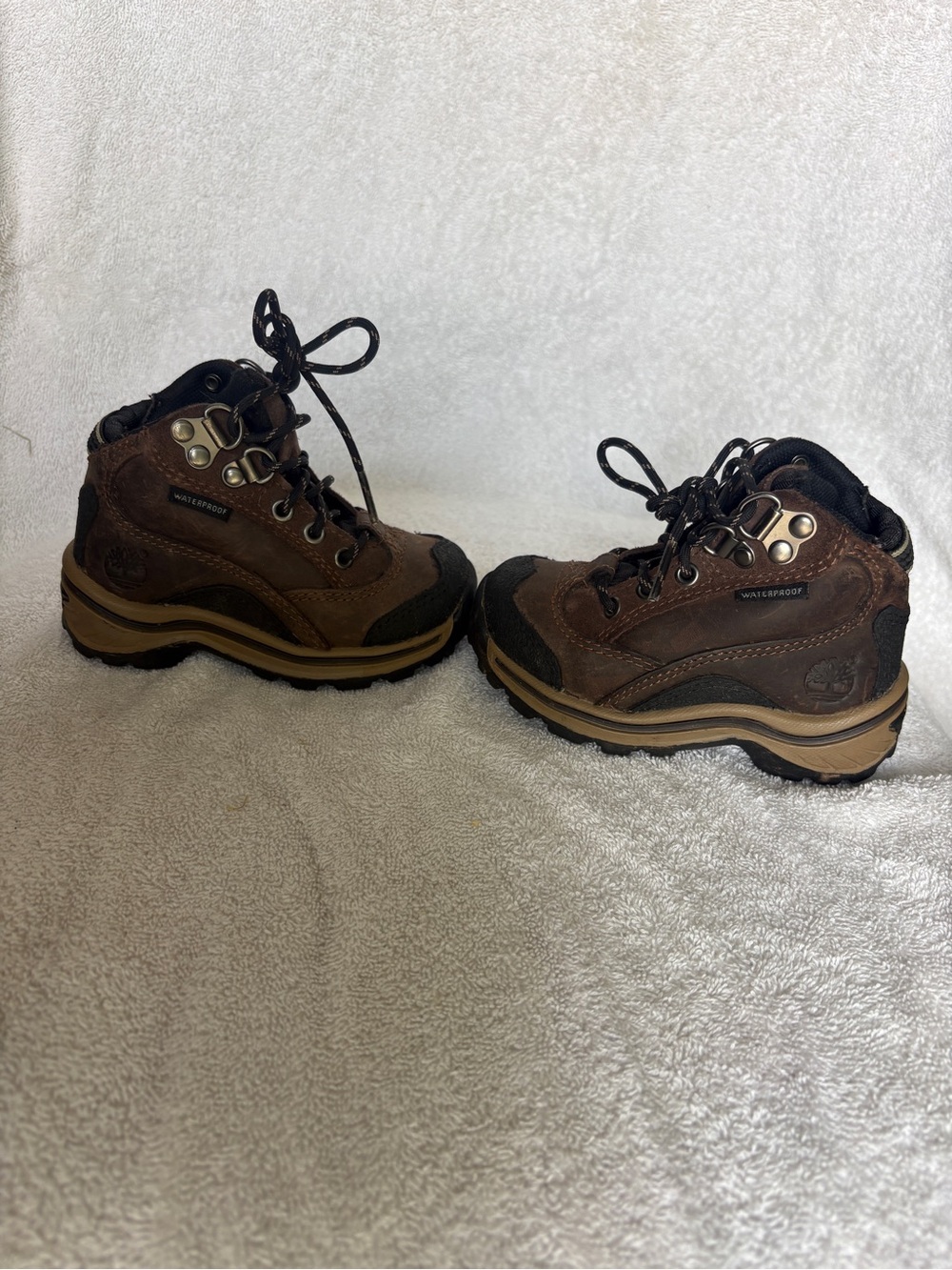 Timberland Brown and Black Kids Hiking Boots